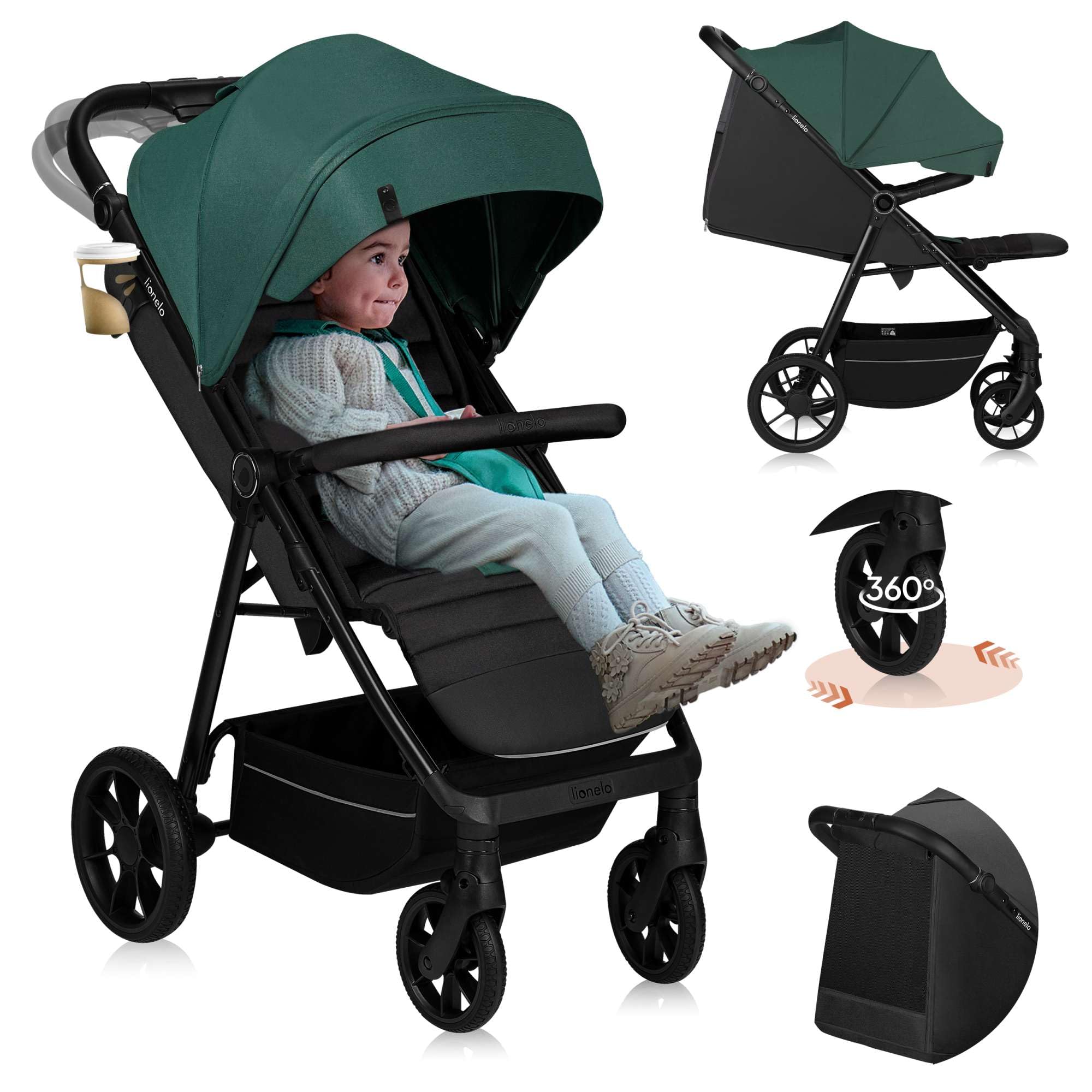 LIONELO Mira Passeggino Compatto e Leggero per Bambini fino a 22 kg