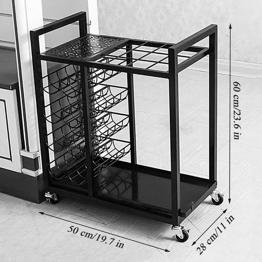 Portaombrelli in Metallo di Grande capacità con Ruote, Ideale per Cortili, Centri Commerciali, ingressi di Banche, Soluzione Elegante e Portatile per Esterni e Interni.