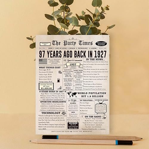 Miniatura 5 de Zyulin Tarjeta de cumpleaños 97, divertidos regalos de cumpleaños 97 para mujeres y hombres, decoraciones únicas de cumpleaños de 97 años, regalos