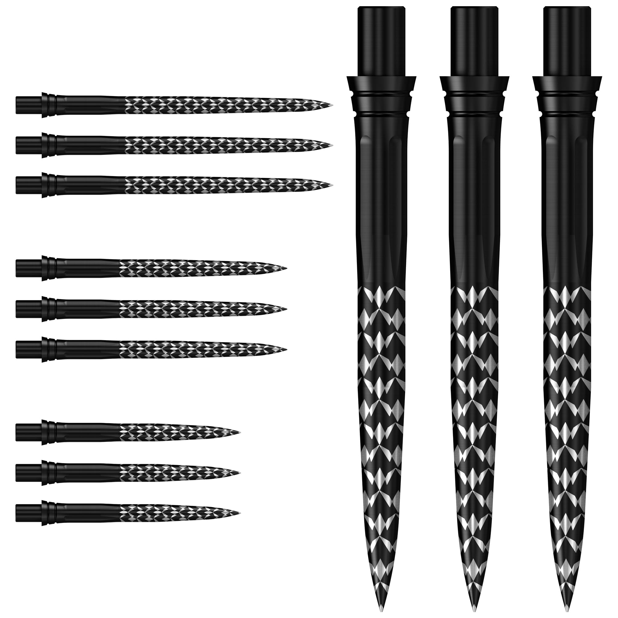Mission Darts | Caliburn EVO Dart Points | Replacement Points | Mission Logo | Precision Engineered | Multiple Lengths and Colours Available. (Black, 32mm)