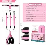 Pedal Resistance Band with Handle, 3 Tube Adjustable Resistance Bands, Stretch Bands for Exercise, Legs, Arms, Glutes, Back, Shoulders - Sit Up Exercise Equipment for Women IKS1