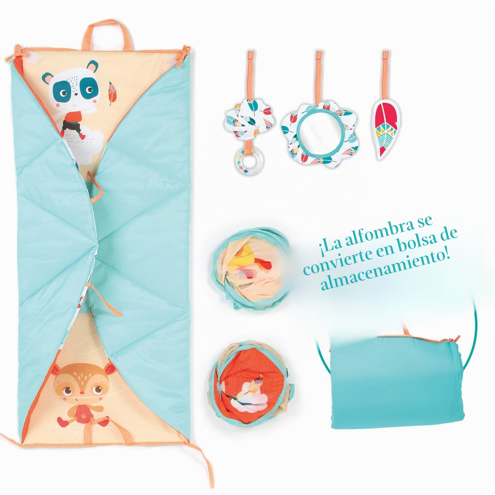 Ludi modulable, 3 Posiciones, Actividades, Alfombra de estimulación y Zona de Juego, Desarrollo de la motricidad, a Partir de 0 Meses, Multicolor, 1 Unidad (Paquete de 1) (JBM 20011)