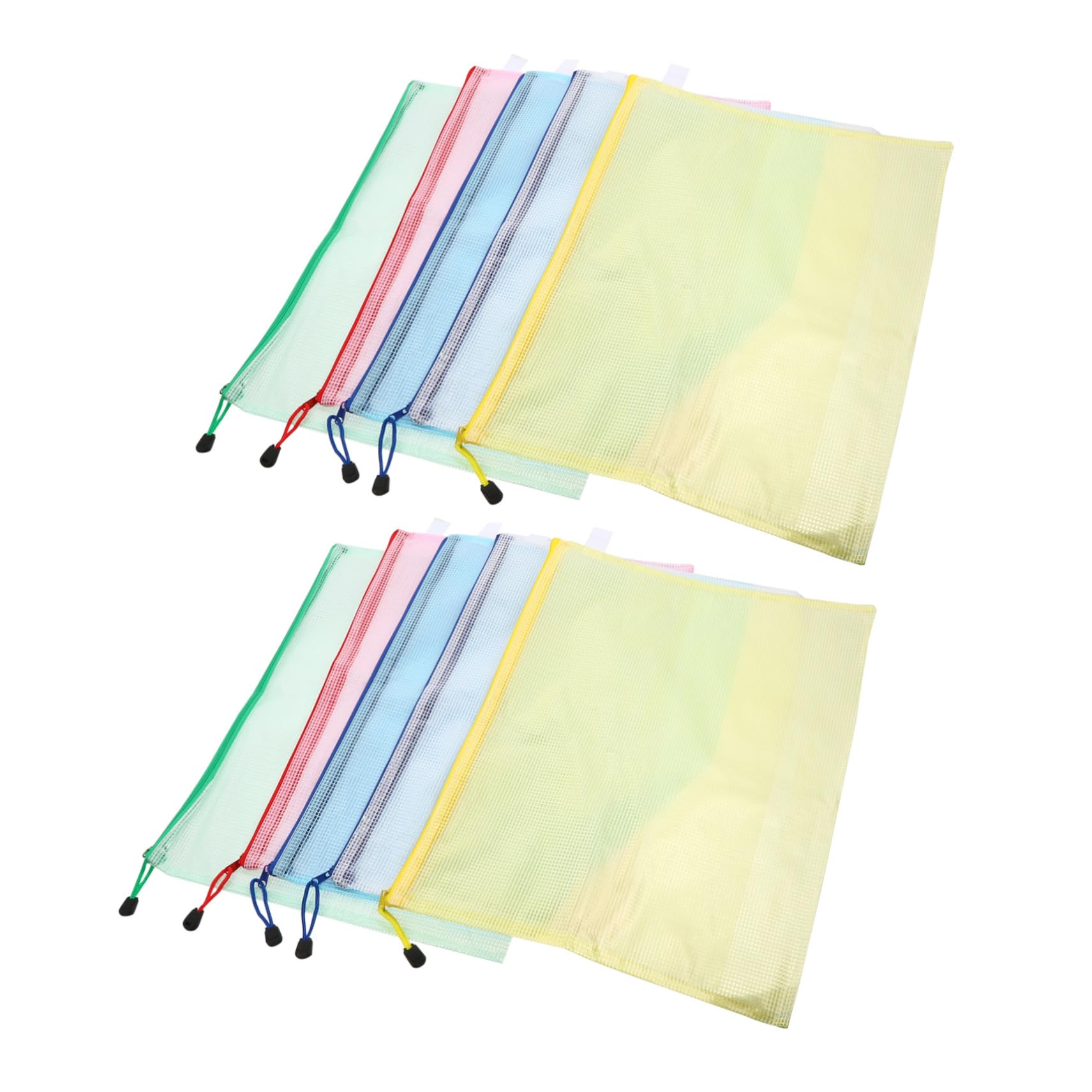 Angoily 20 Pezzi Sacchetti Documenti con Zip in Mesh Impermeabili per Ufficio e Scuola Organizer File Resistente Colore Casuale