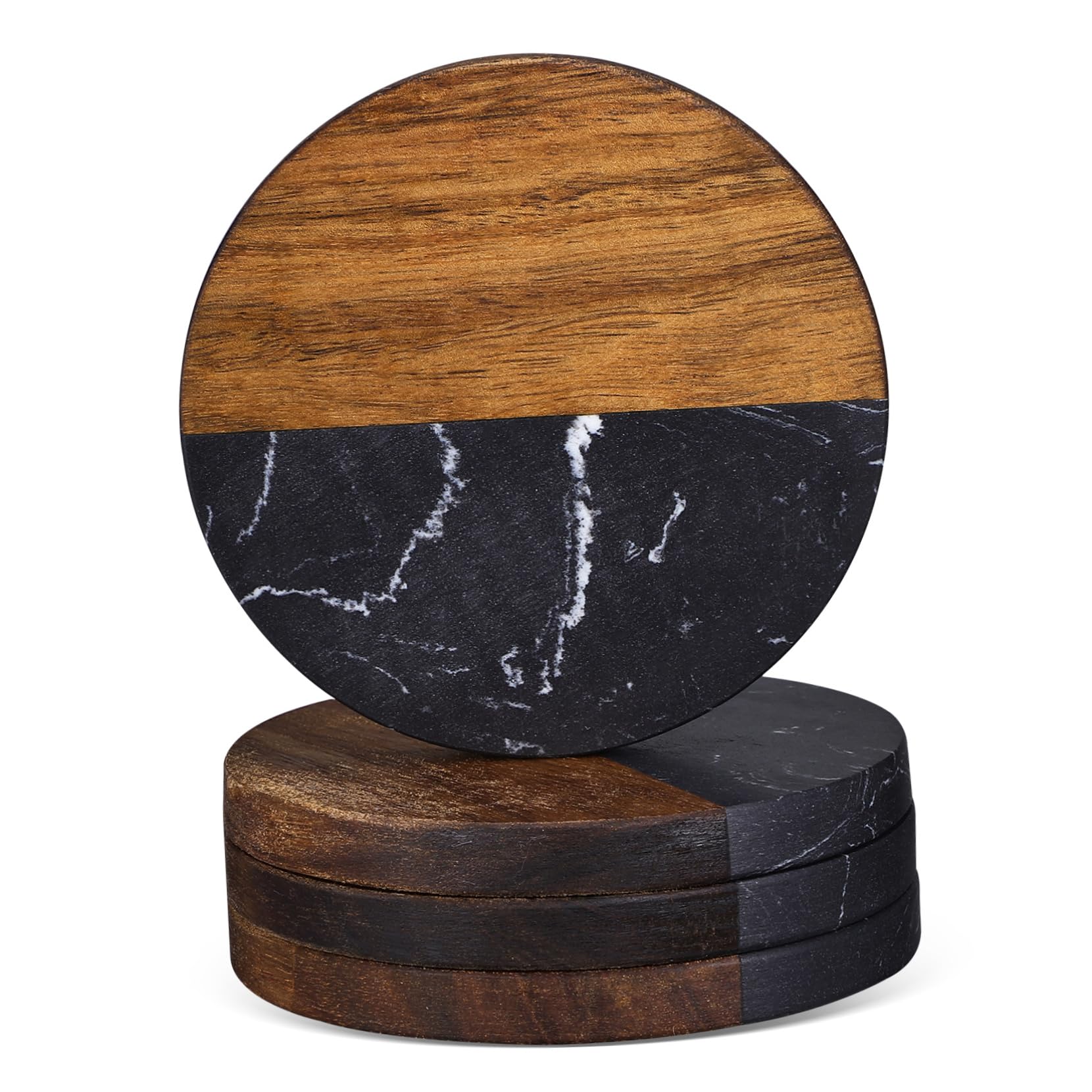 Sous-verres en bois marbre COLLBATH pour décoration de table de fête