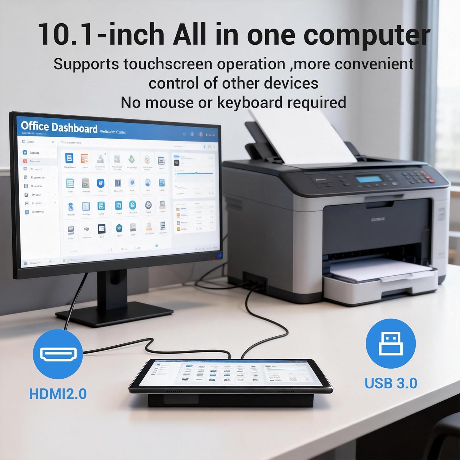 Lüfterloser All-in-One Touchscreen-Computer RK3399, Industrie-Panel-PC 10,1 Zoll Robust Android 12, 4GB RAM, 64GB ROM, 1280x800 IPS