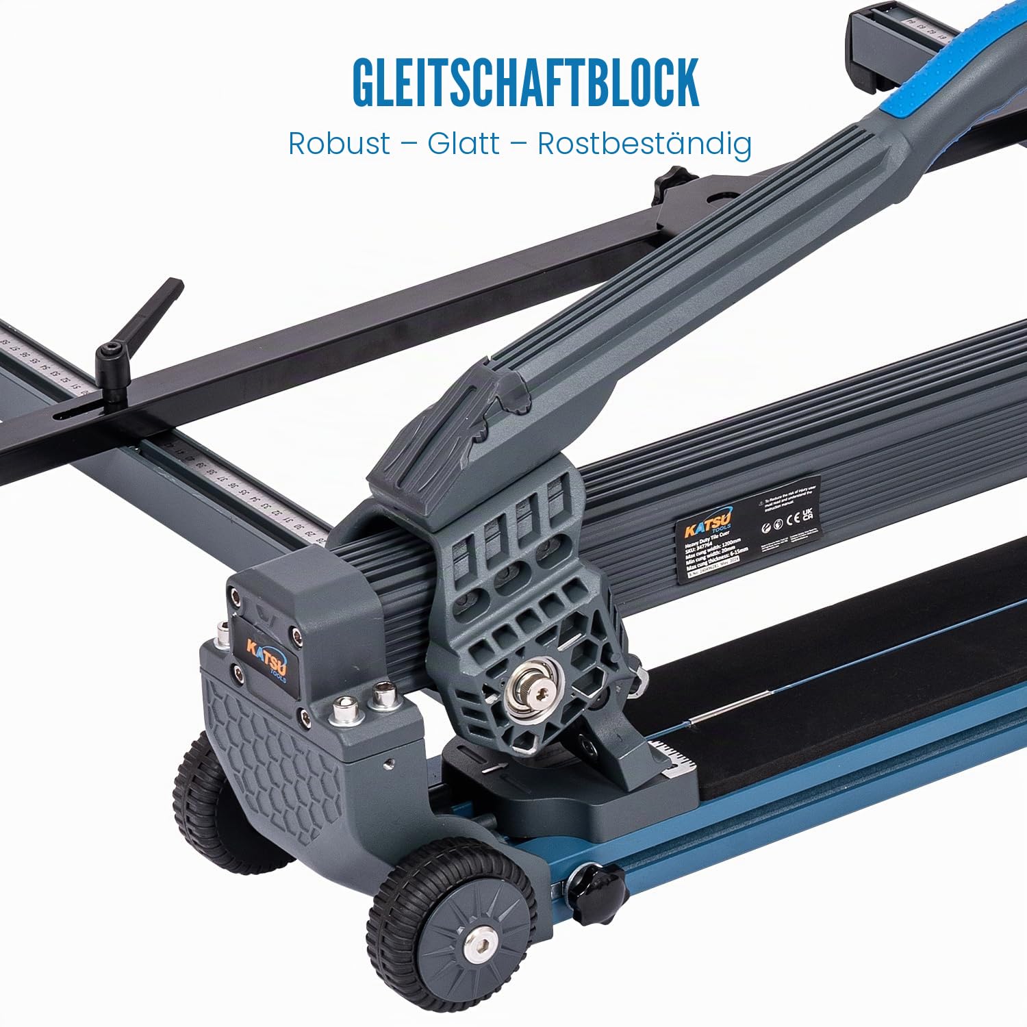 KATSU Tools Manueller Fliesenschneider 48" 1200 mm Hochpräziser Lasergeführter, Robuster Aluminiumlegierung mit Rädern, Keramik- und Porzellanböden und Wandfliesenschneidemaschine
