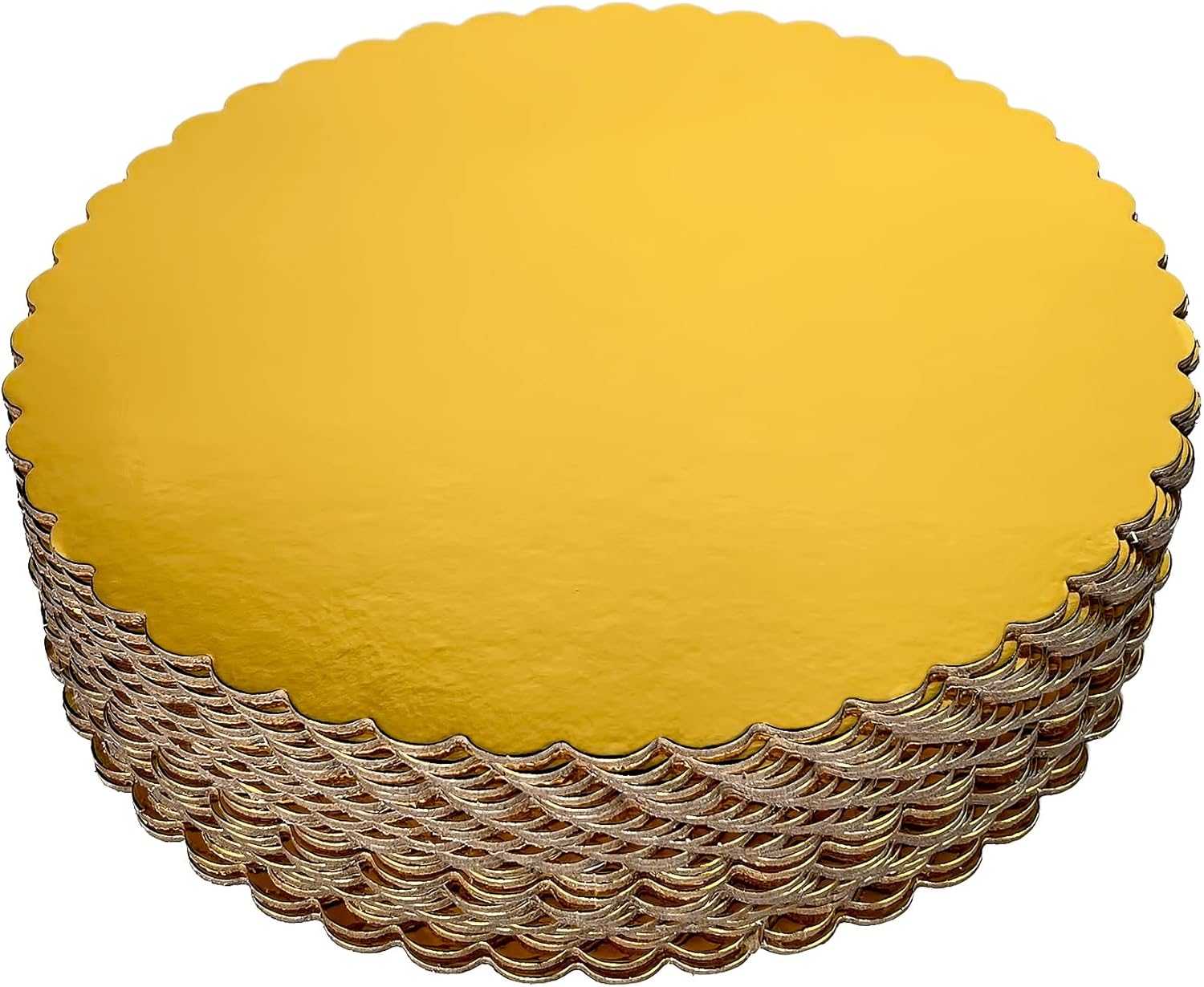 25Pack 10 inch Sturdy Round Cake Boards, Gold Cardboard