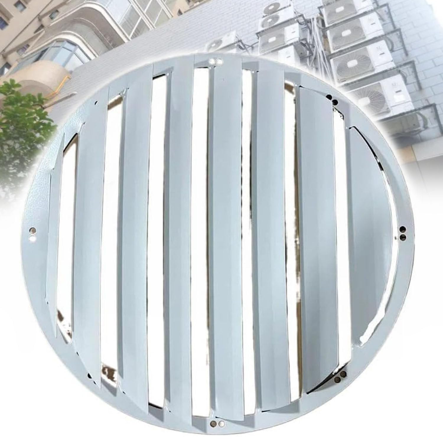 Copertura Guida Deflettore in Acciaio, Copertura unità AC Esterna Deflettore Condizionatore d'Aria, Schermo Recinzione Condizionatore d'Aria Round-45 * 45cm