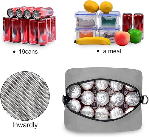 Miniatura 10 de Linda bolsa de almuerzo de vacas para mujeres y hombres, bolsa de almuerzo aislada con correa de hombro desmontable y asa de transporte, bolsa