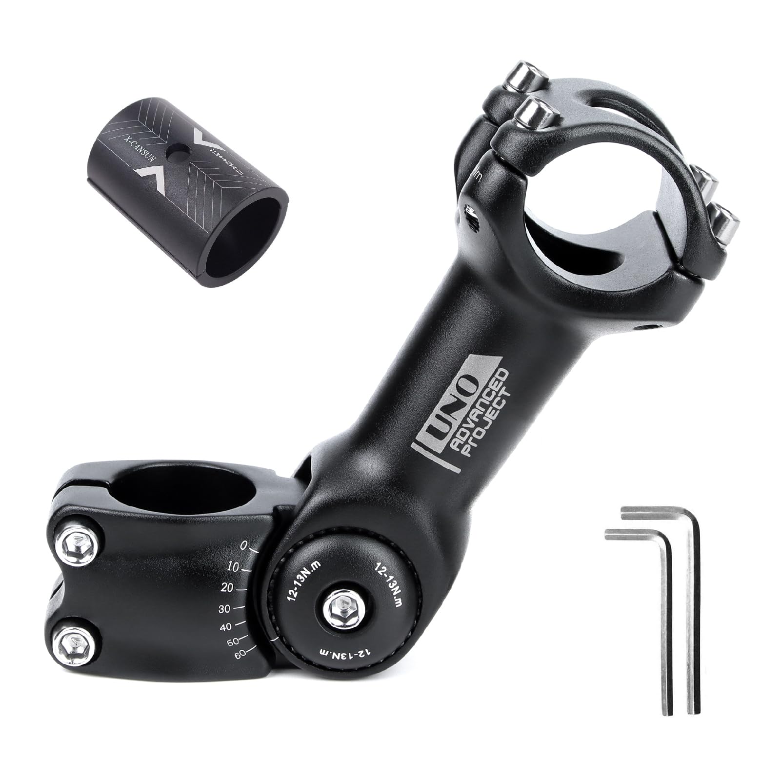 BESNIN Vorbau 31,8 mm Lenkervorbau Verstellbar 0-60° Fahrrad Vorbau 90/110/120mm Fahrradvorbauten aus Aluminiumlegierung für MTB, BMX, Rennrad, Downhill-Bike, Radsport