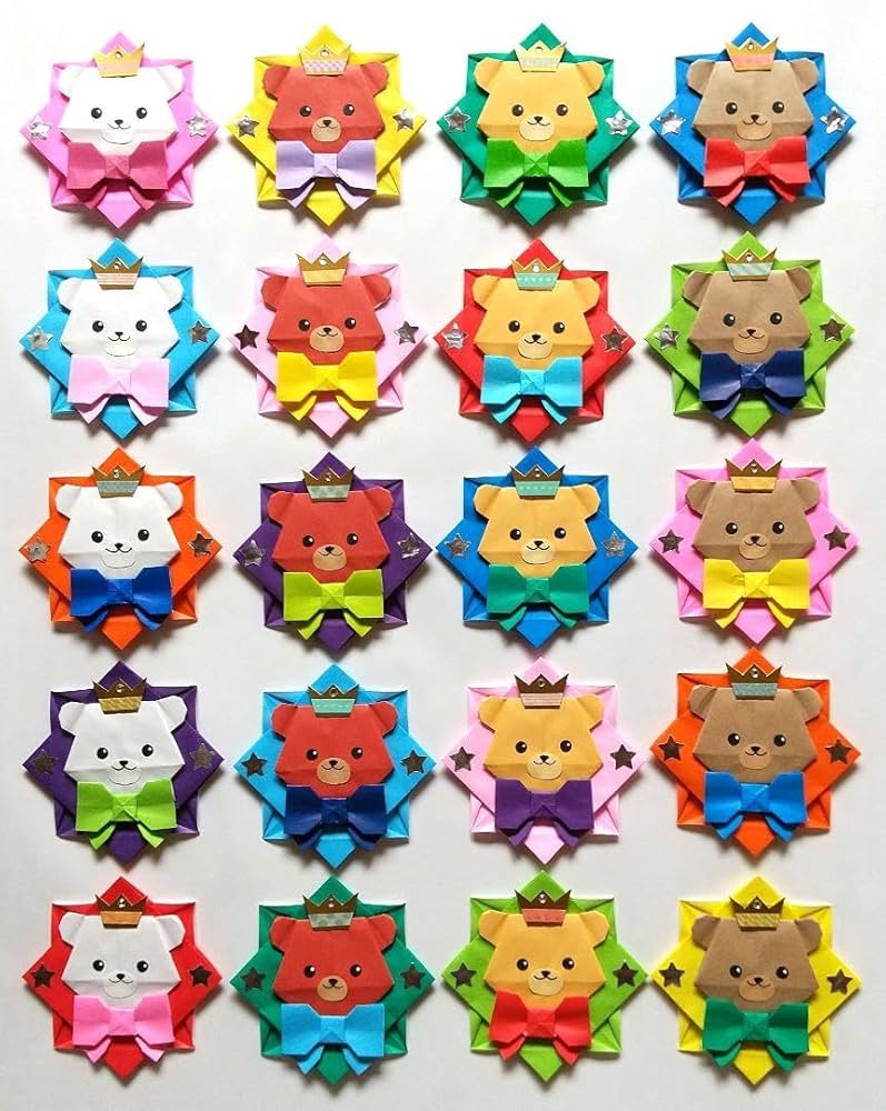 Amazon | 折り紙 メダル くま mix 20枚 | おりがみ | ホビー