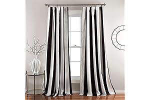 Lush Decor Wilbur Light Filtering Striped Window Curtains