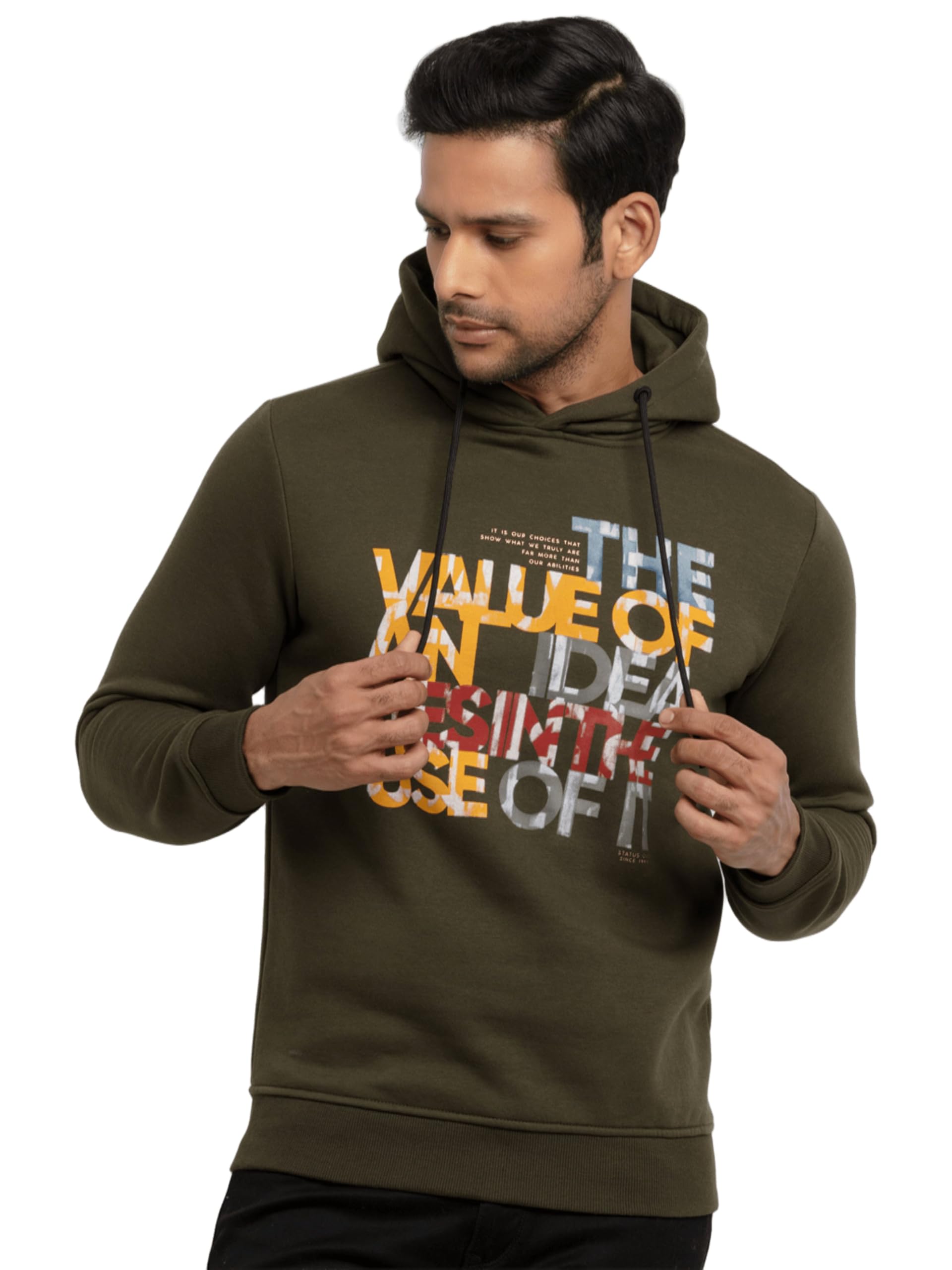 status quo Men Olive Green Printed Sweatshirt-picture-20