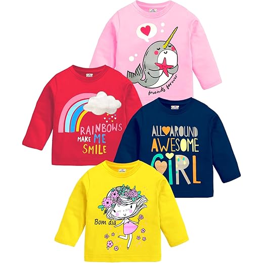 Girls Full Sleeves Cotton T-Shirt