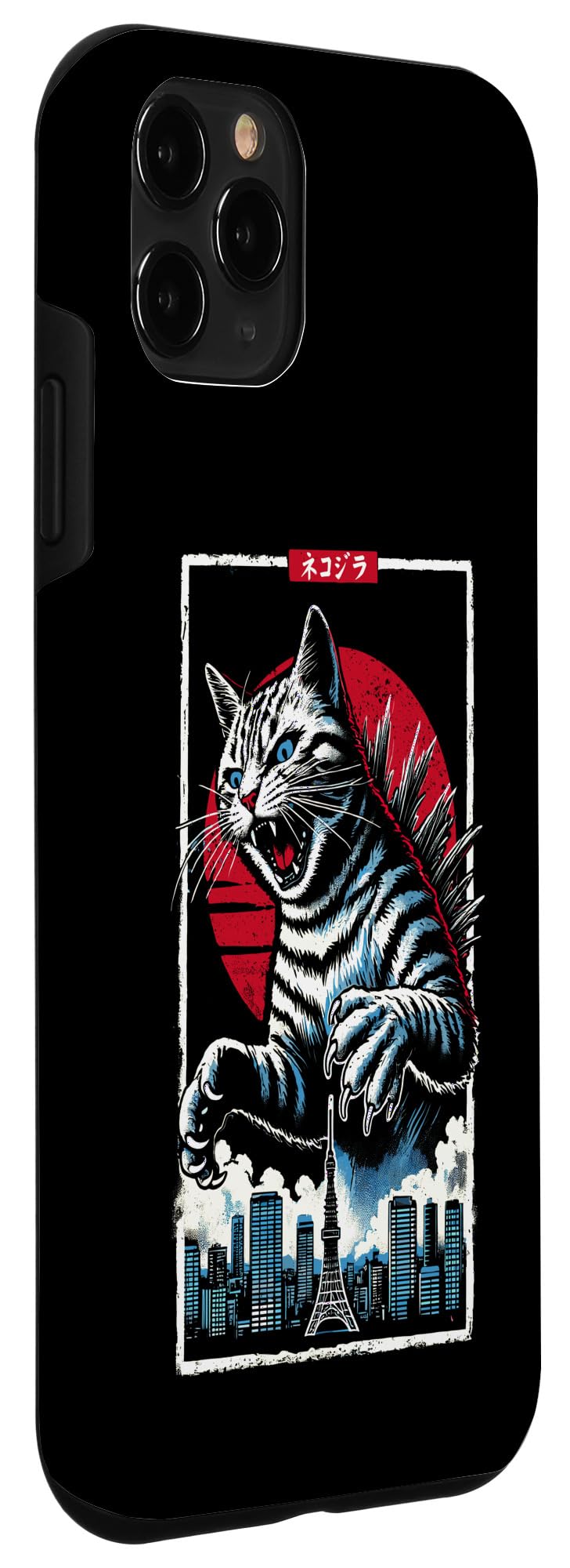 iPhone 11 Pro Cat Kaiju Catzilla Japanese Art Men Women Kids Funny Cat Case - Image 3