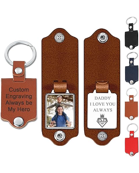 Personalized Custom Keychain with Picture - Turnable Double Sided Colorful Photo Key chains Memorial Gifts for Family Lover