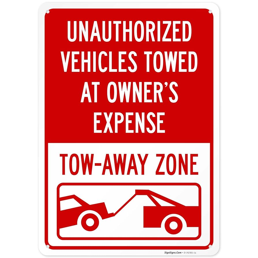 USA TOW AWAY ZONE看板 Tow Away Zone with a Symbol Sign l Safety Media
