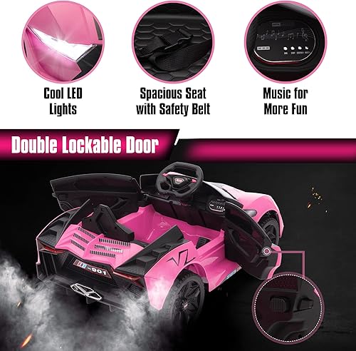 Miniatura 8 de TOBBI Juguete deportivo eléctrico de 12 V para niños con control remoto de 3 velocidades con batería para niños de 3 a 6 años con pantalla de