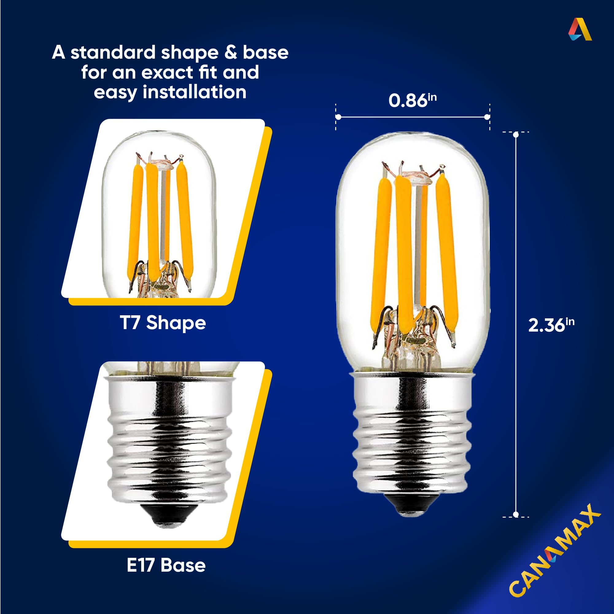 Amazon.com: Canamax T7 E17 LED Bulb 2W 120V (25W Equivalent
