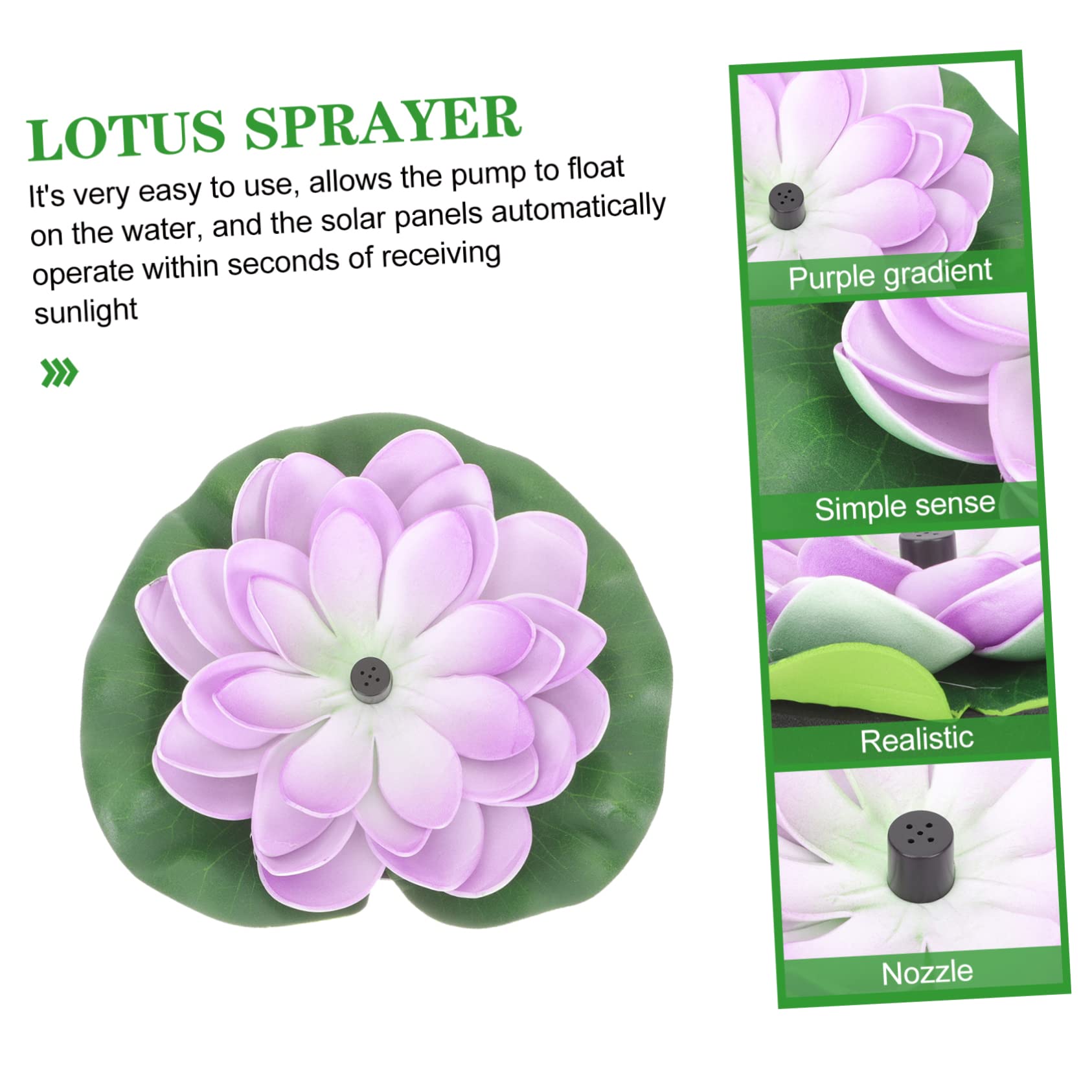 Fuente Solar Flotante Estilo Loto para Estanque 7v 1, 2w