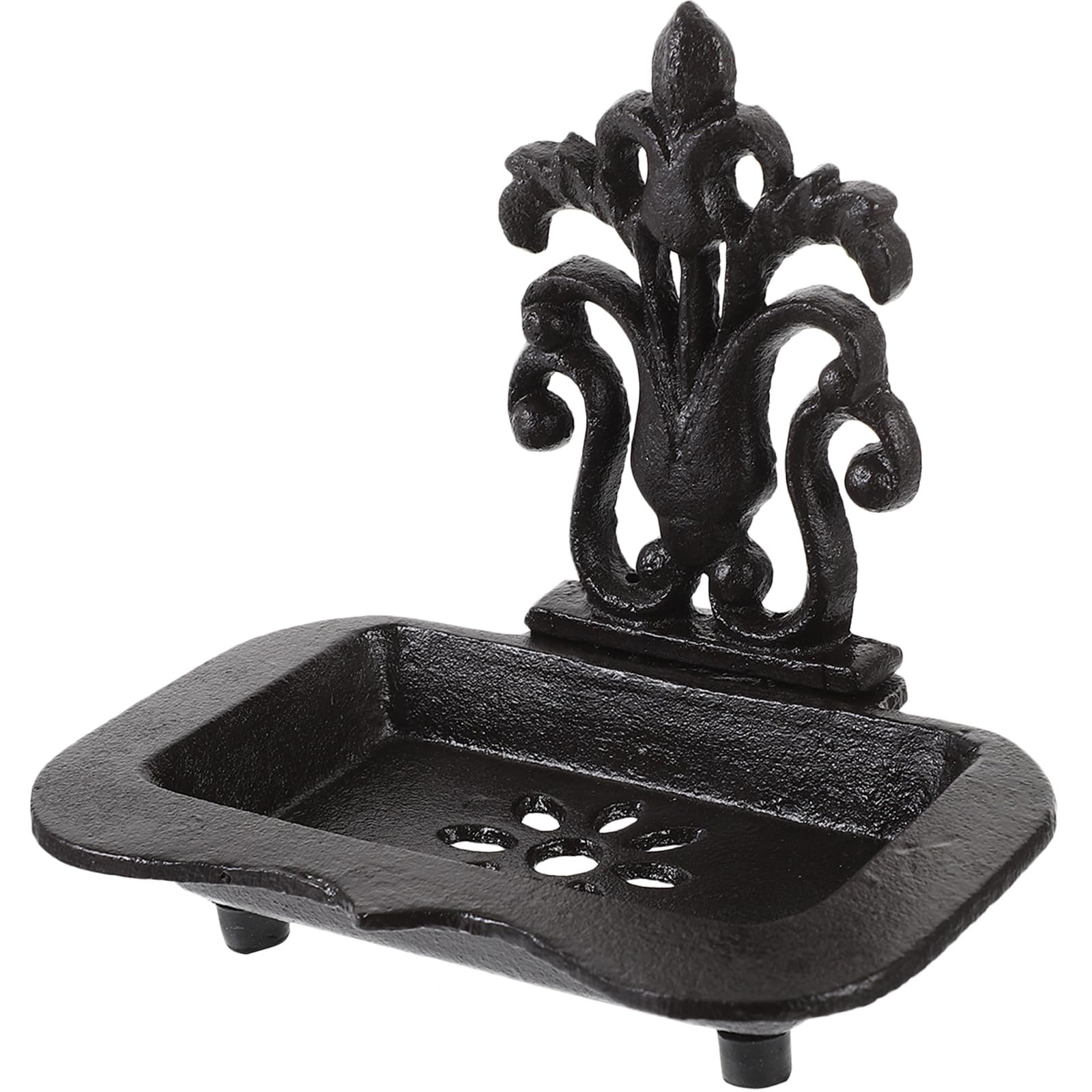 IMIKEYA Portasapone in Metallo Drenaggio, Scatola Portasapone Vintage in Ghisa Resistente, Vassoio Porta Sapone per Bagno, Cucina e Lavanderia, Accessorio Casa Colore Casuale