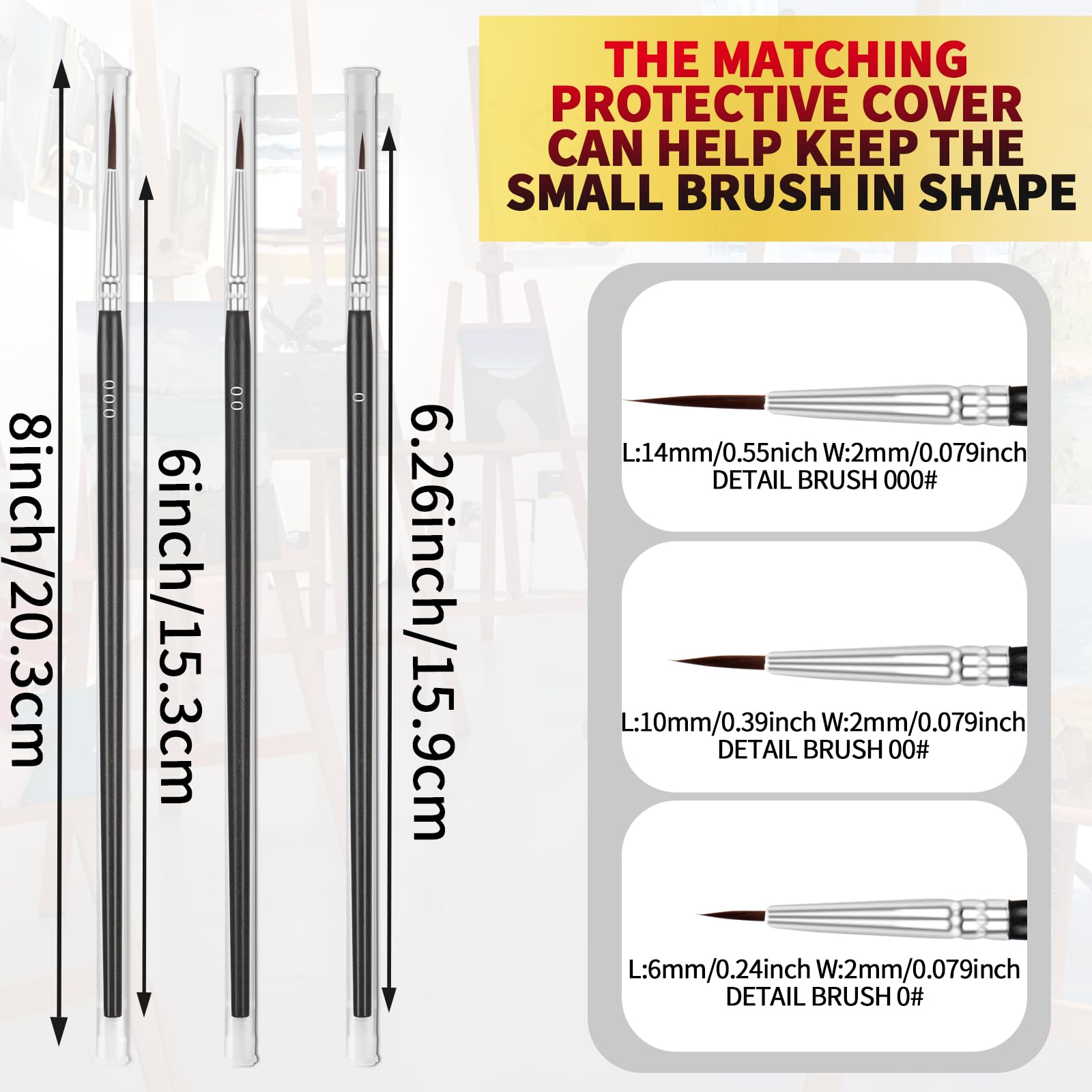 Pinceles pequeños para manualidades, 30 pinceles de pintura de detalles negros, pinceles de pintura en miniatura para acuarela, pintura acrílica, pintura facial, juego de pinceles de pintura