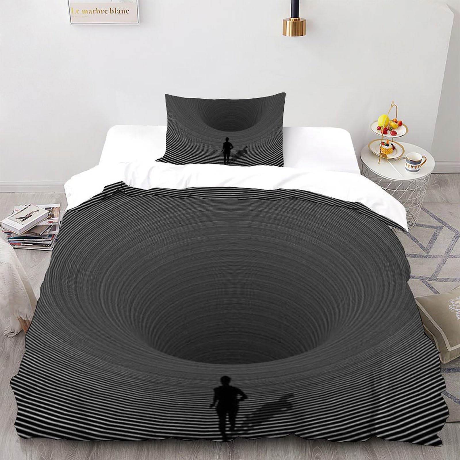 Housse de couette Trou Noir microfibre 135x200 pour éliminer le repassage difficile