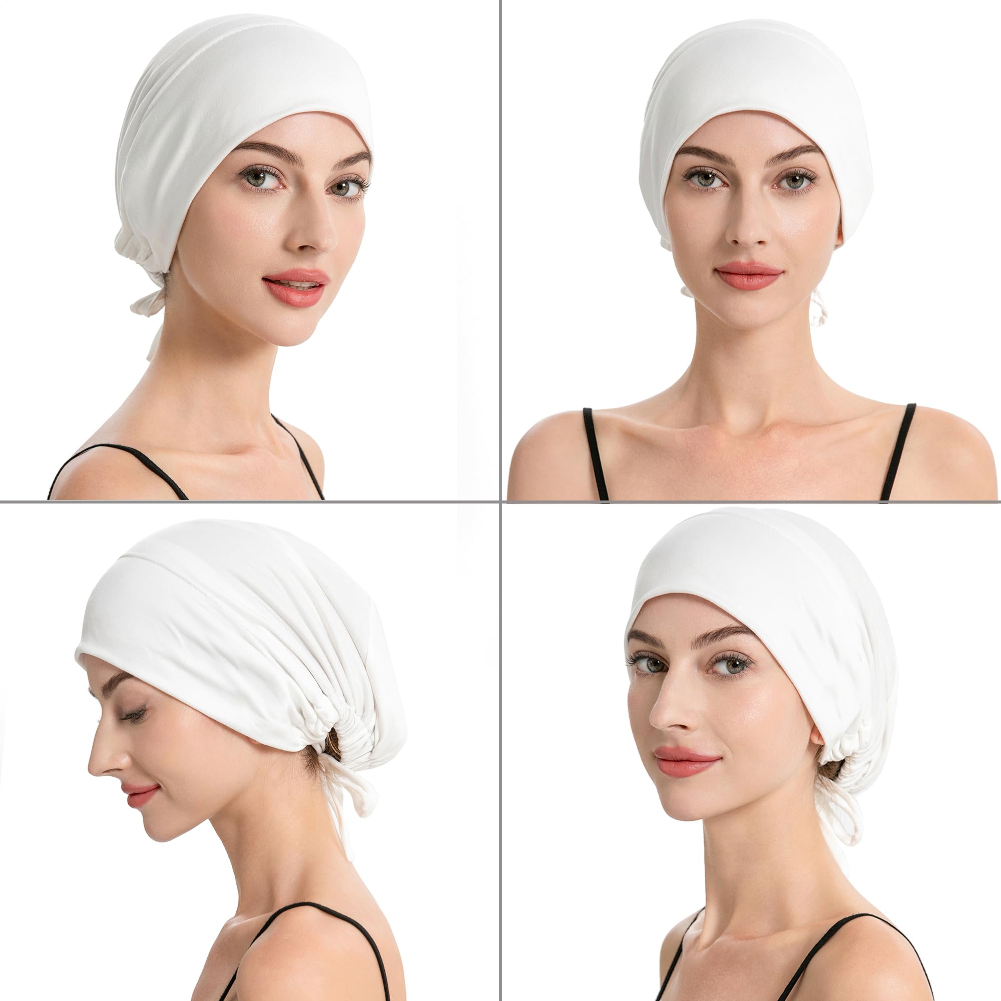 ZLYC Cappellino Hijab Foderato in Raso per Donne fermatenda Hijab sottogola Cappello Interno Cappello