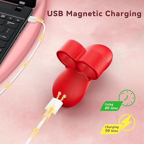 Miniatura 6 de Vibrador Mini Vibrador de Dedo Juguetes Sexuales Juguetes para Adultos 10 Modos de Vibración Vibradores Juguete Sexual Femenino Parejas Bala Rojo