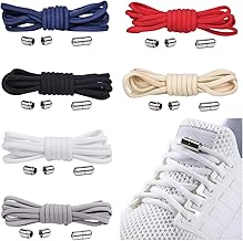 Lacets Élastiques pour Enfants et Adultes - 6 Paires en Caoutchouc avec Fermoir en Métal - Sans Laçage pour Chaussures de Sport, Course et Tout-aller
