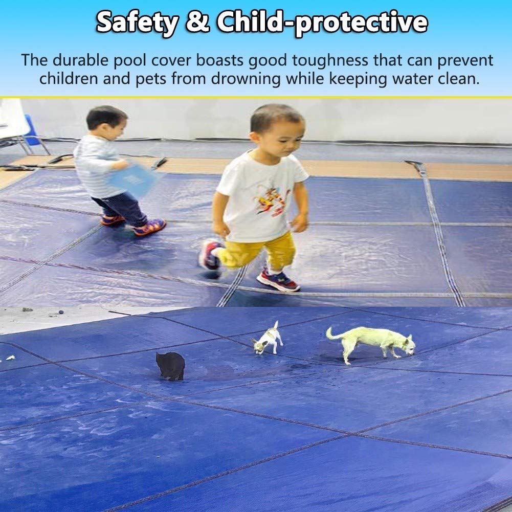 Cobertor Solar para Piscinas Cubiertas grandes para piscinas en el suelo, cubierta segura para piscinas con diseño de prevención de nieve en invierno, fácil instalación (incluye todo el hardware nece