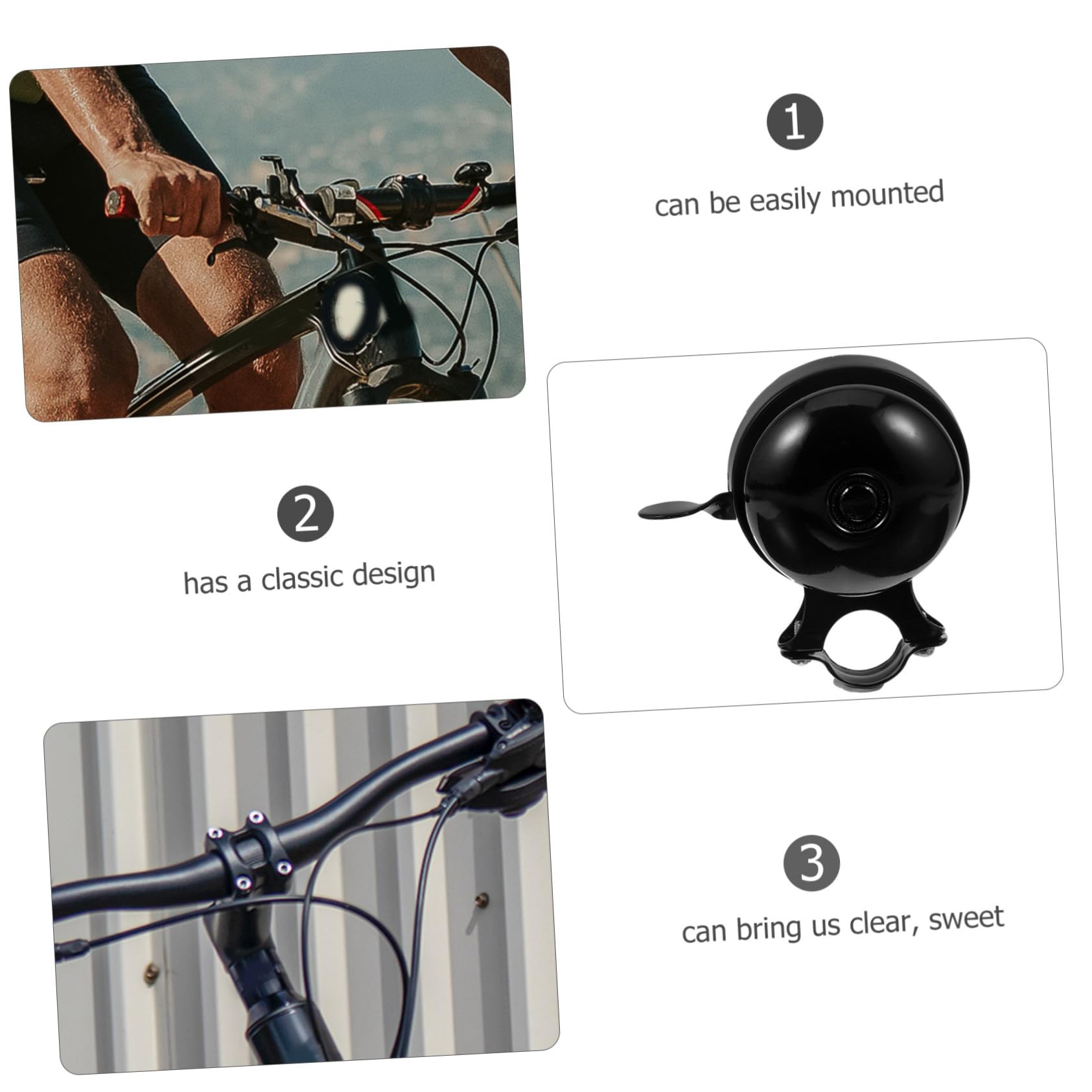 UKCOCO Timbre de Bicicleta Vintage de Timbre Práctico y Duradero para Bicicletas Carretera Sonido para Prevención de Pérdida