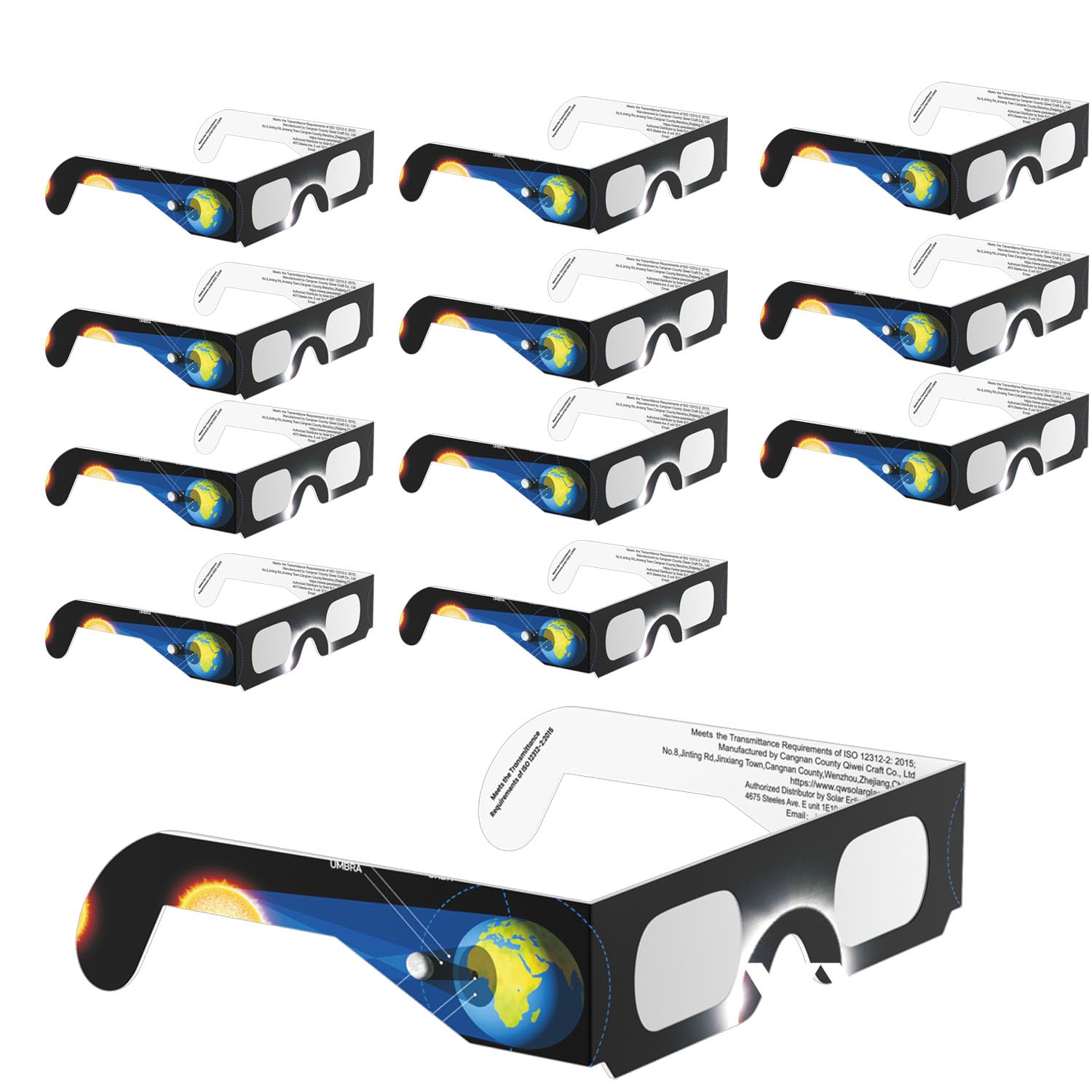 XIAOYUMAO Paper Solar Eclipse Glasses ISO 12312-2 and CE Certified, Safe Shades for Direct Sun Viewing