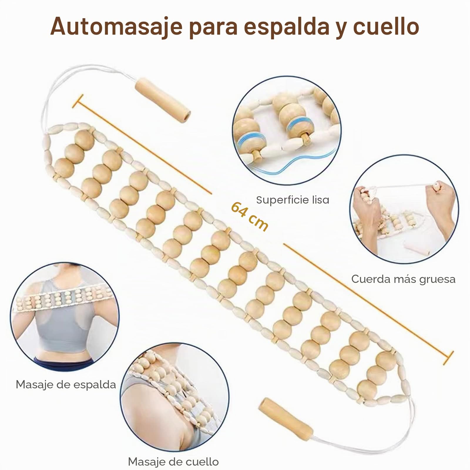 Herramientas de masaje 6 en 1 para terapia de madera para dar forma al cuerpo, kit de maderoterapia para drenaje linfático anticelulítico, juego de rodillo de madera curvado para piernas