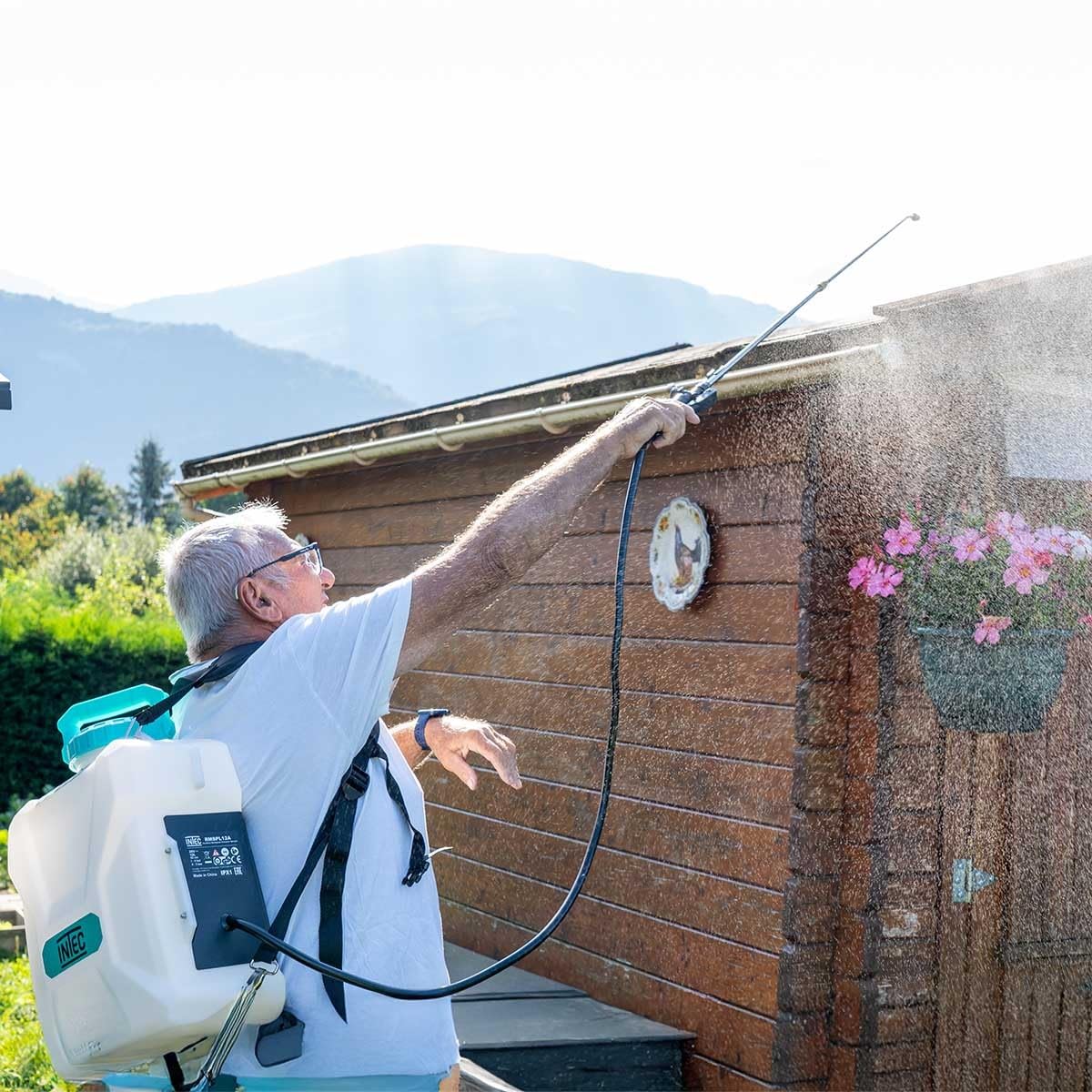 INTEC - Pulvérisateur Electrique à Batterie 20V Lithium 4.0Ah Pulvérisateur Jardin 12L 2 Lances Fibre et INOX + 4 Buses