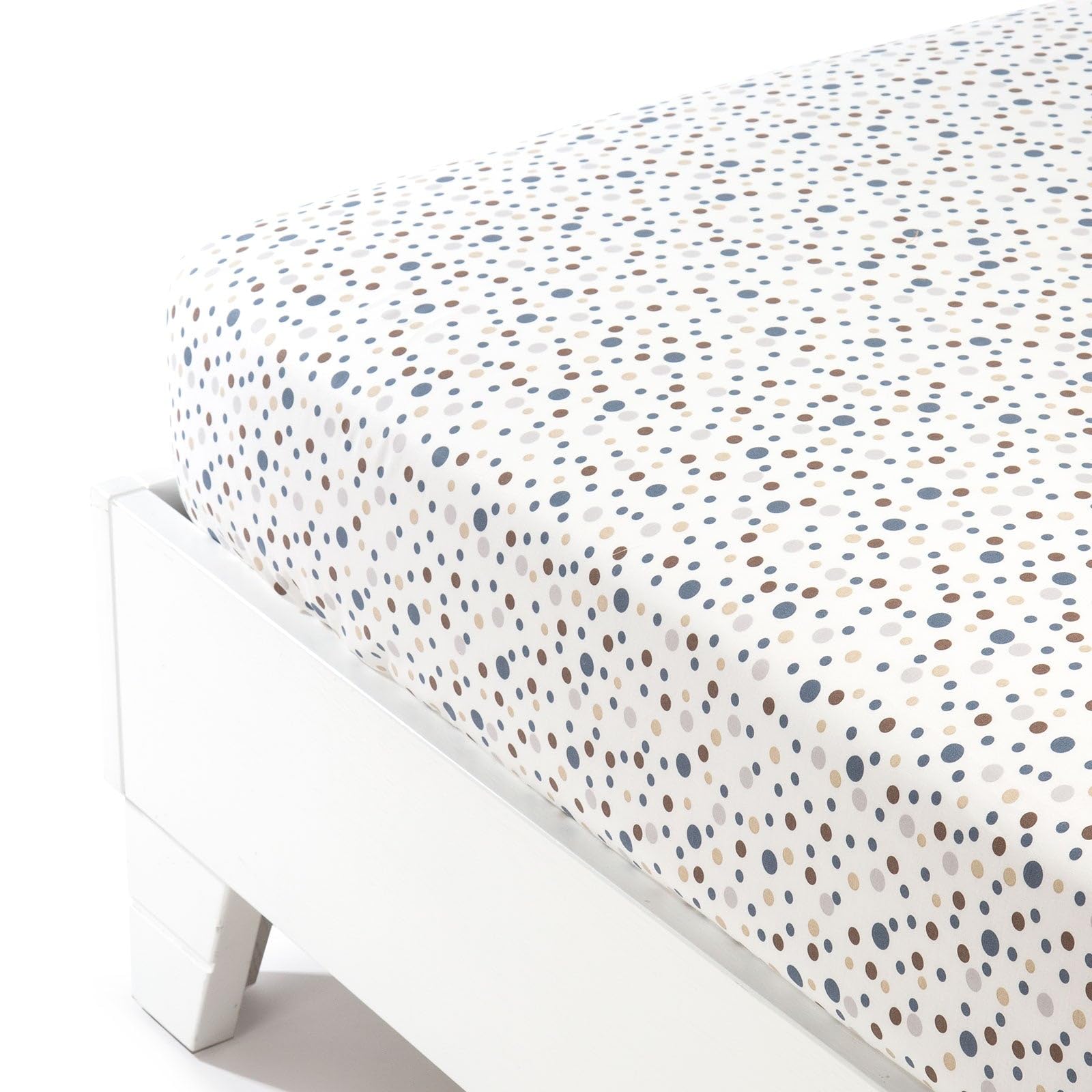 Caleffi 69169 Cotone Pois Inferiore Lenzuolo per Piazza e Mezza Letto, Naturale
