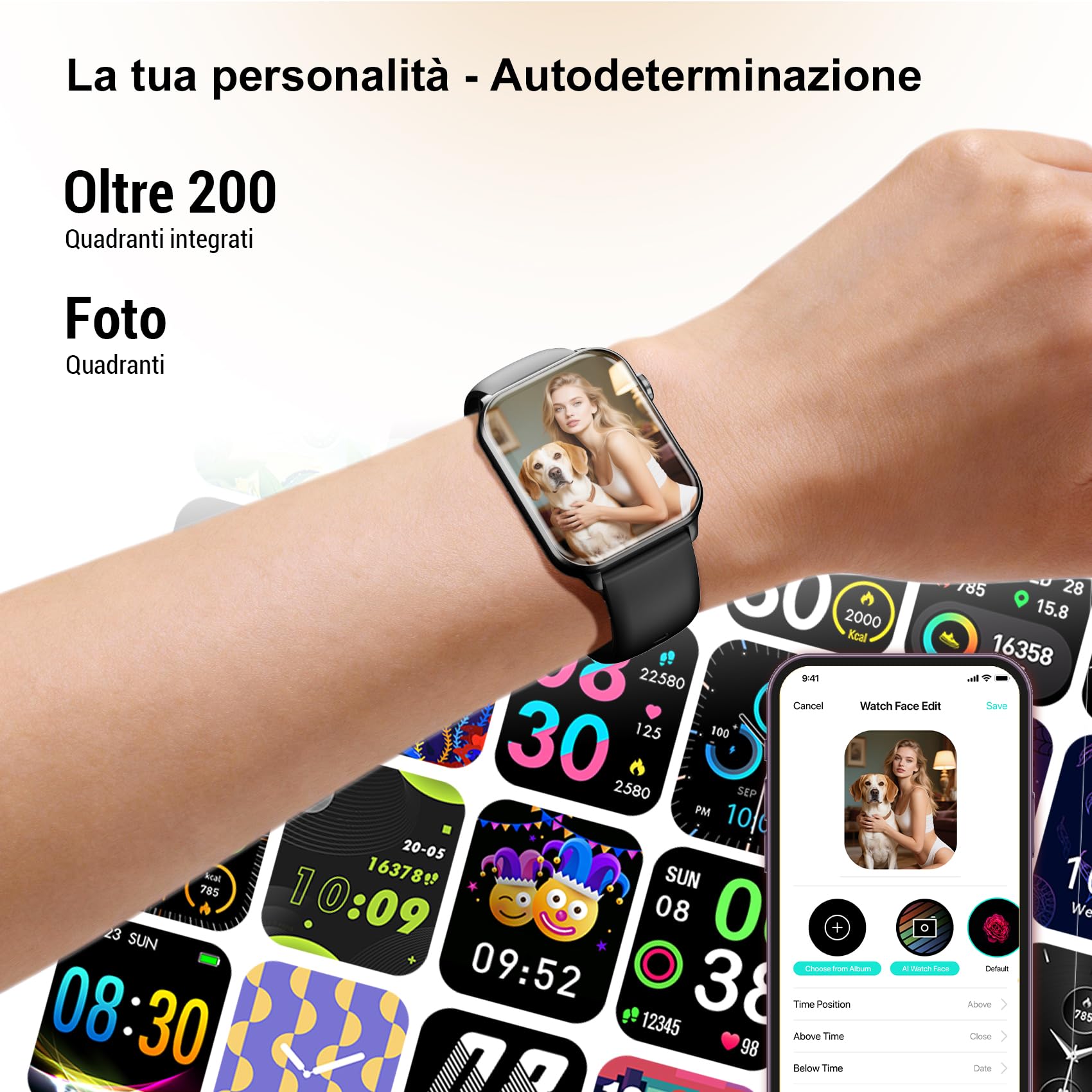 Smartwatch Donna, Orologio Smartwatch Intelligente con LED Torcia, Effettua/Risposta Chiamate, DIY Quadranti, 2 Cinturini, Contapassi, Monitor Sonno, Smart Watch Impermeabile IP68