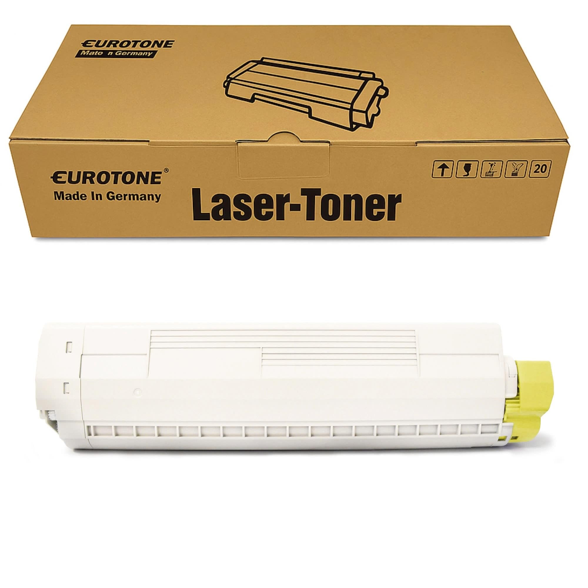 Eurotone 1 tóner compatible con Oki C 801 821 como 44643001 amarillo cartucho de tinta amarillo