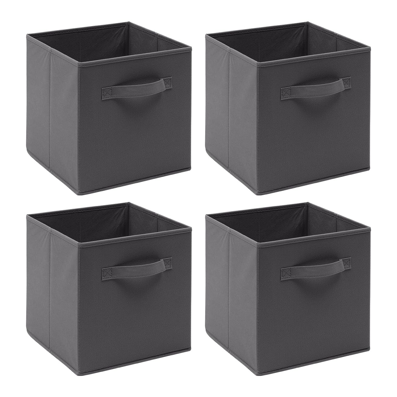 Homullel Foldable Storage Cube Boxes Set of 4, Storage Unit Box with Handle, Collapsible Storage Bins Organiser for Shelf Closet Organization