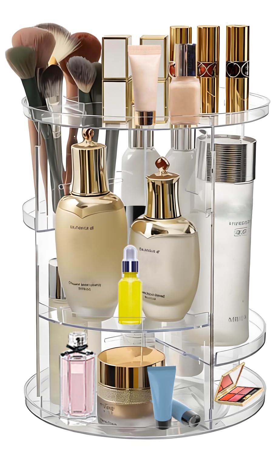 360 Rotating Makeup Organizer for Vanity Adjustable Cosmetic Display Case Large Capacity Skincare Organizers Perfume Organizer Spinning Holder for Countertop Vanity and Bathroom 8.6 * 11.6 Inch