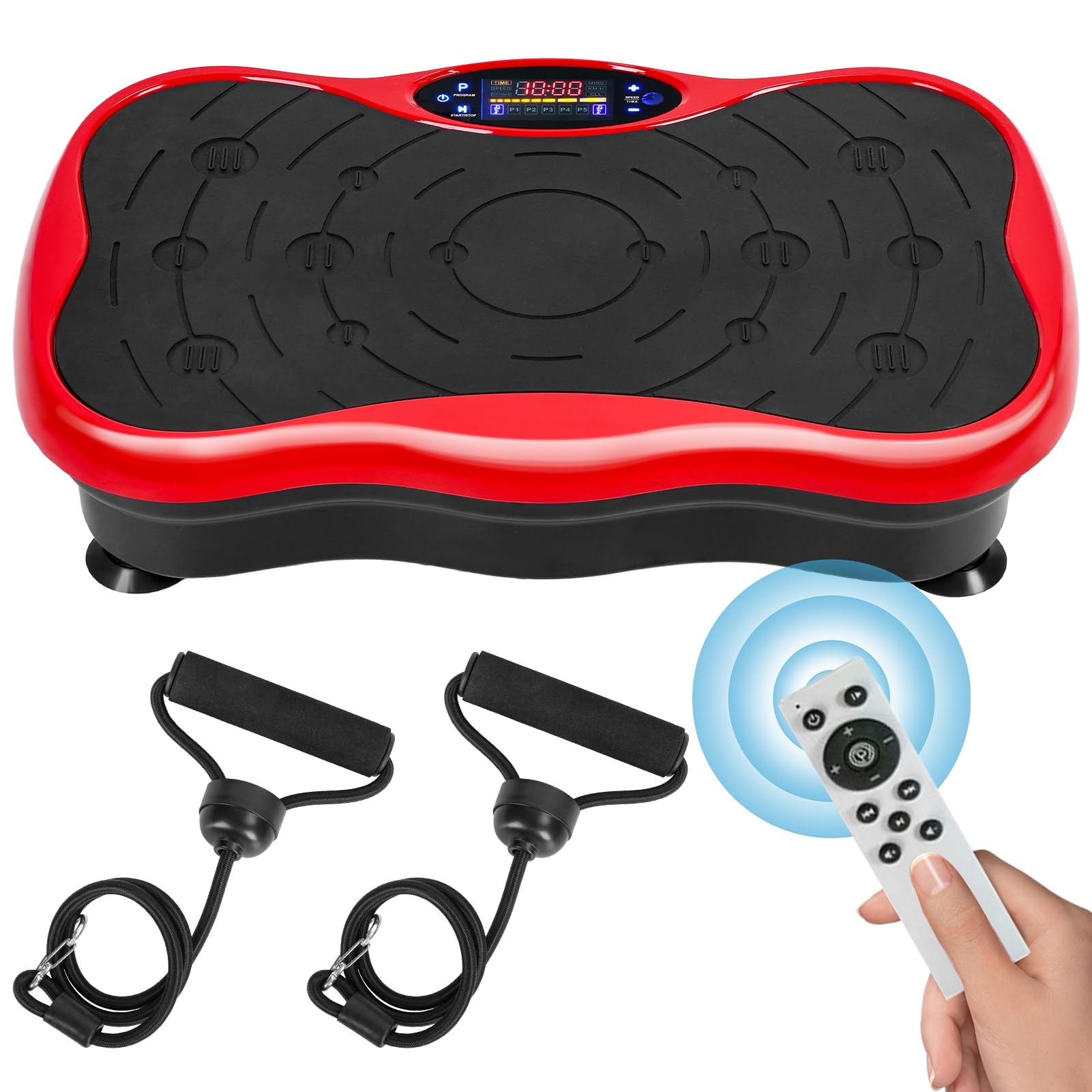 Vibration Plate Exercise Machine for Lymphatic Drainage Power Vibrate Stand Shake Board 300 Lbs Capacity Whole Body Workout