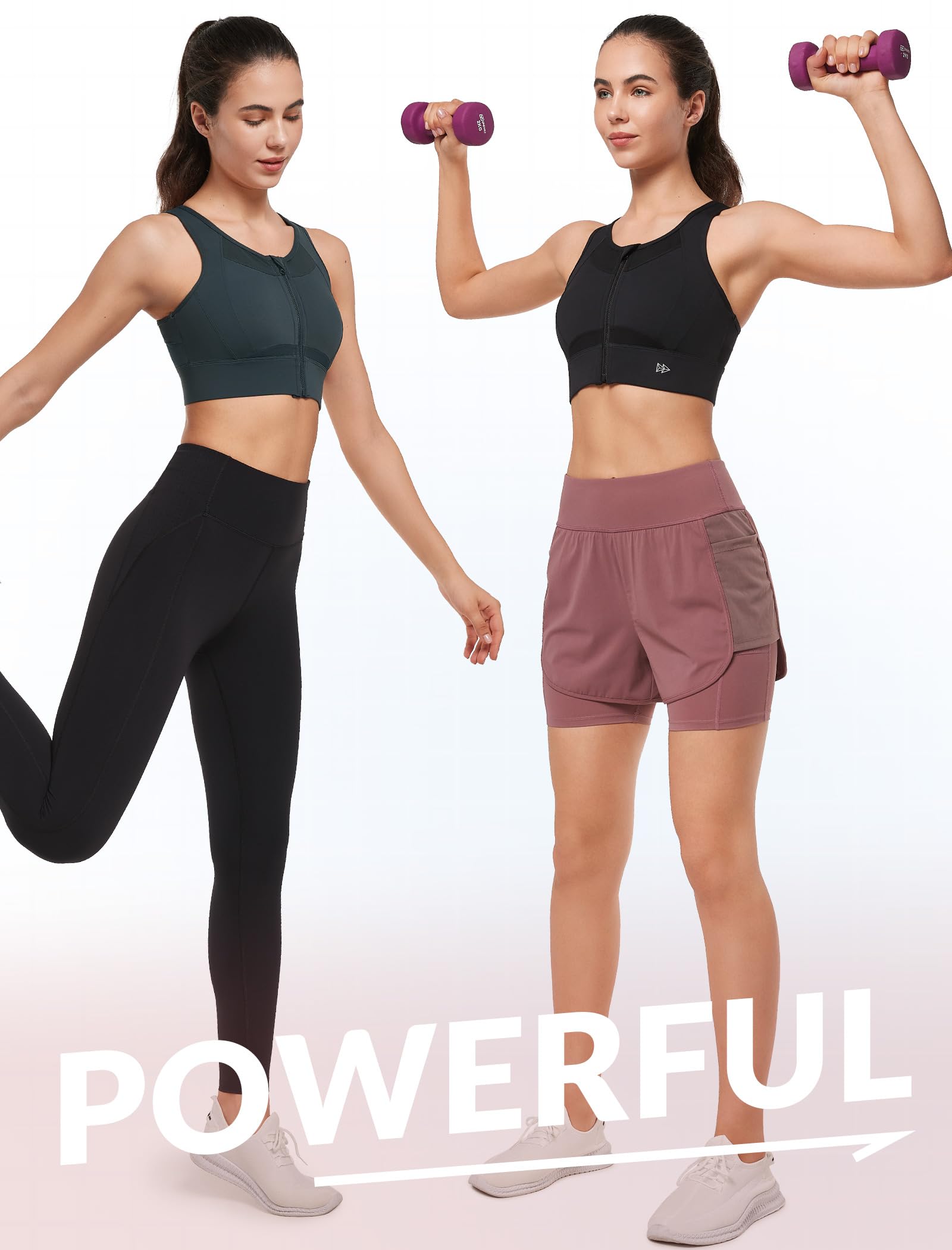Yvette Reggiseno sportivo da donna, con chiusura frontale, in rete, copertura completa, corsa, fitness, equitazione