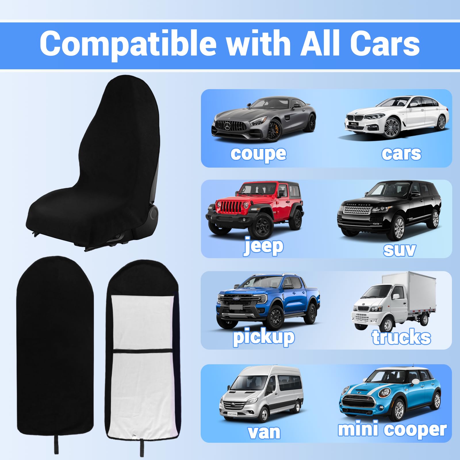 Housse imperméable pour siège de Voiture - Résistante à la Transpiration et Durable - Lavable en Machine - pour Les athlètes - Convient à Divers véhicules (Noir, 1pcs)