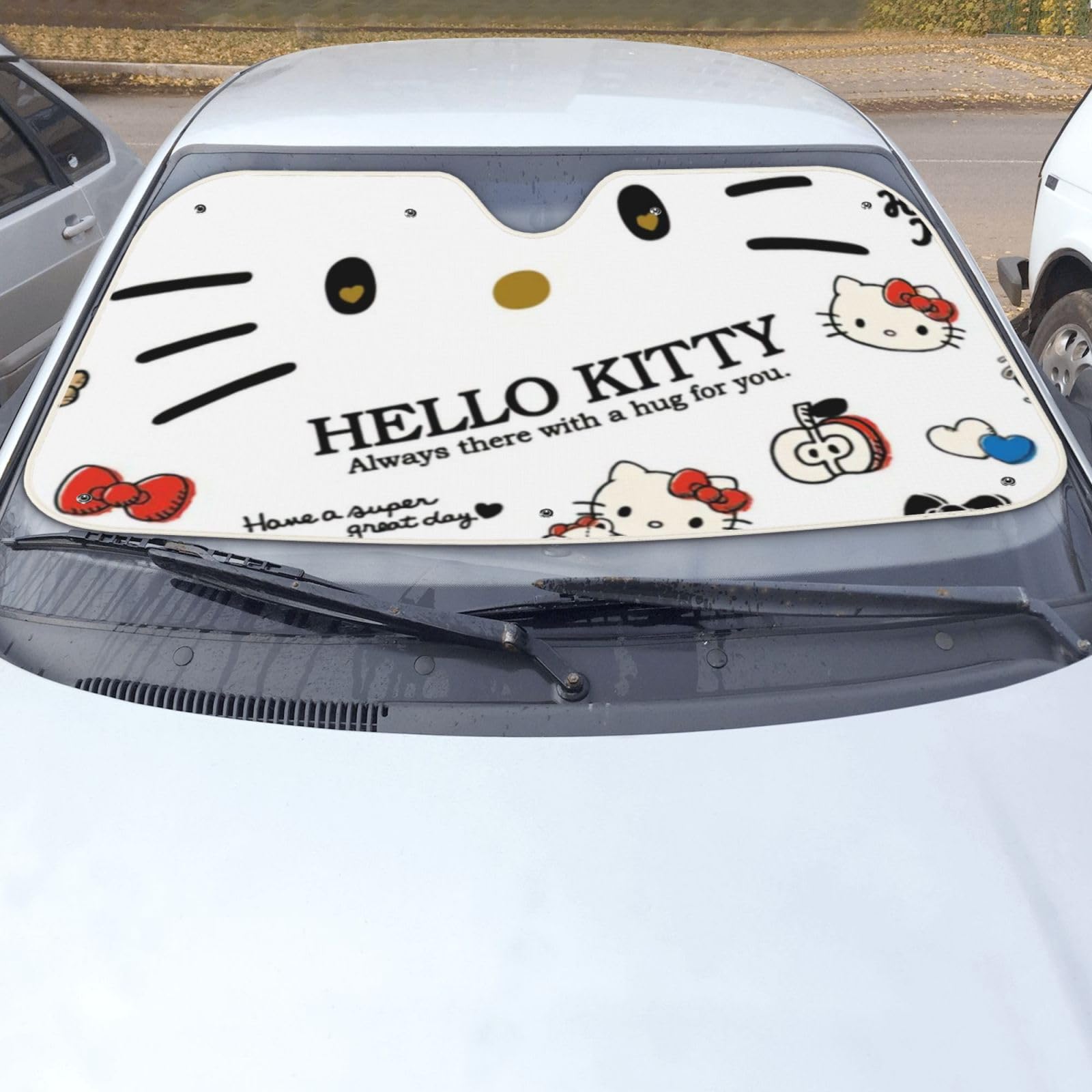 Amazon | ハローキティ 車 サンシェード 日除け フロント