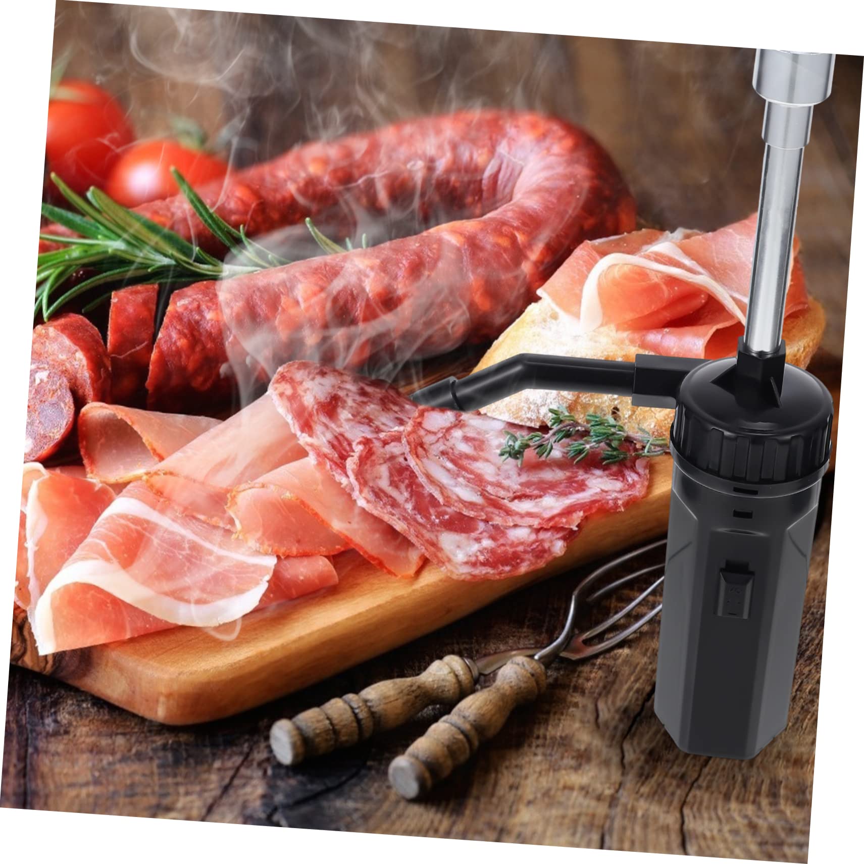 BESPORTBLE Affumicatore Portatile per Alimenti, Leggero e Riutilizzabile, in Plastica e Acciaio Inossidabile, per Ristorante e Picnic, a Batteria Secca