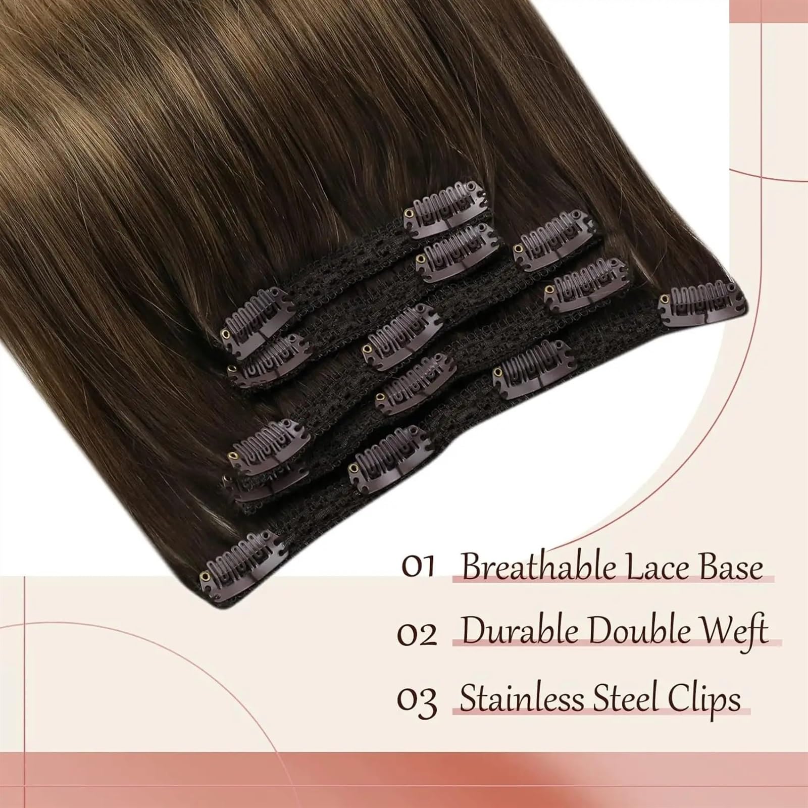 Clip in Przedłużanie włosów 7 sztuk Ludzkie włosy doczepiane klipsem Ombre Brązowy blond Doczepki z klipsem Ciemnobrązowy Balayage Złoty blond Ombre Platynowy blond 12–24 cali Klip do przedłużania lud