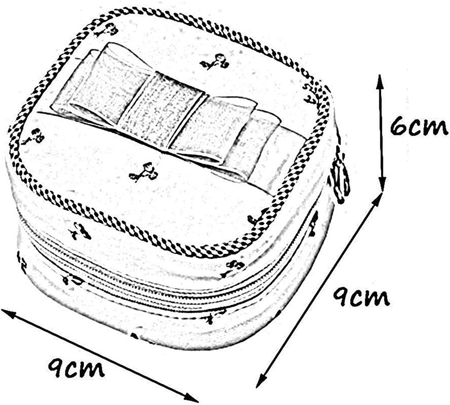Schmuckkästchen Schmuckschatulle Stoff Schmuckschatulle Kleine Reise Tragbare Runde Schmuckschatulle Organizer Aufbewahrung Tuch Zubehör Ring Halskette Ohrring Schmuckaufbewahrung