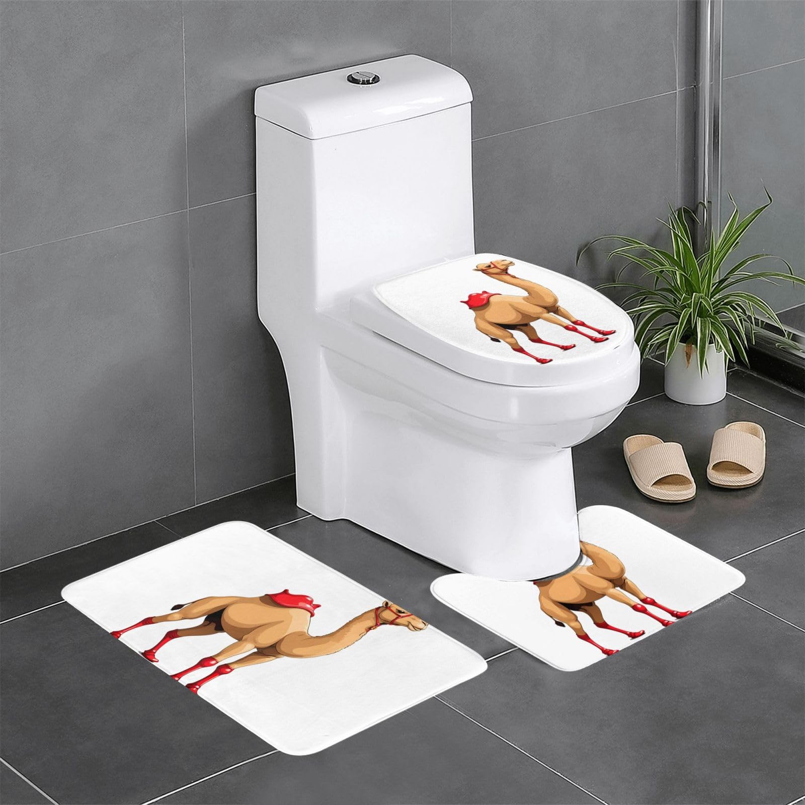 Tapis de salle de bain antidérapants WHJDPP camel pour habiller votre coiffeuse et toilettes