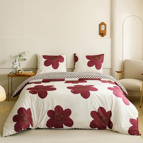 Juego de edredón de cuadrícula azul real y blanco, juego de ropa de cama a cuadros azul real para niñas, juego de edredón transpirable para niños,