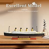 Vista 4 de 1/1250 RMS Titanic Modelo de Barco Crucero Clásico de Aleación Metálica Fundida a Presión Modelo de Barco Legendario Crucero Británico con Soporte